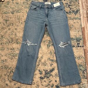 NWT Hollister Relaxed Straight Low Rise Jeans 4 SHORT
